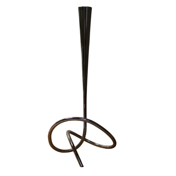 Black + Blum Loop Maison Steel Modern Decorative Twisted Candle Stick Holder 12” - Picture 2 of 7